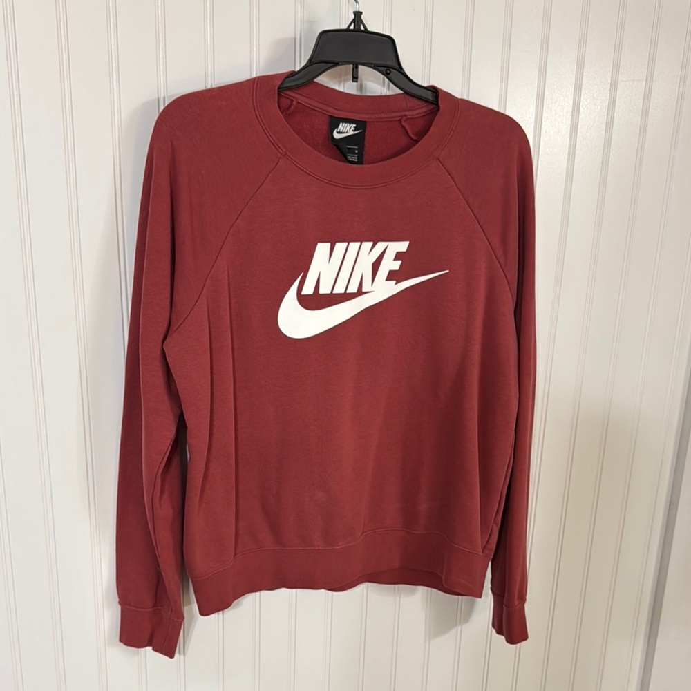 Nike Red Crewneck Sweater with White Swoosh